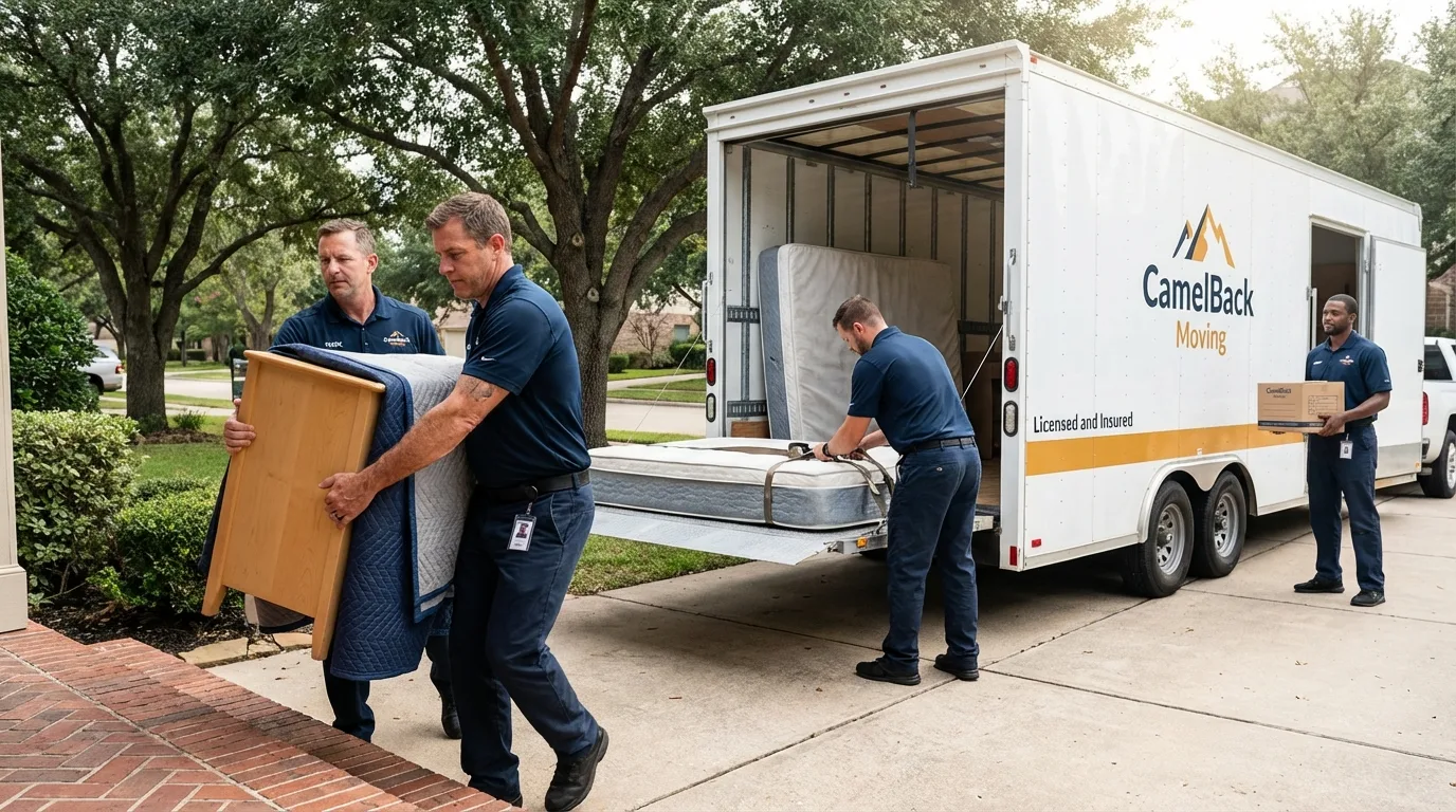 Crew loading residential truck for cross-state move from Tualatin, OR