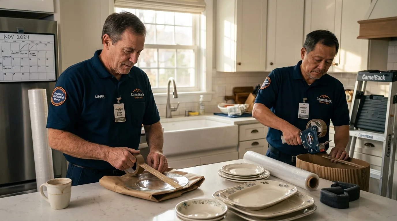 Professional crew packing kitchen dishware in Tualatin, OR